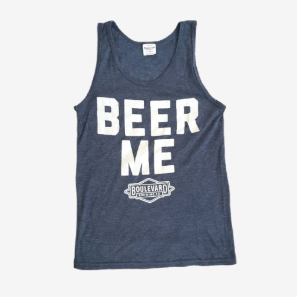 Vintage Style Boulevard Brewing Co. BEER ME Charcoal Tank Top by Charlie Hustle